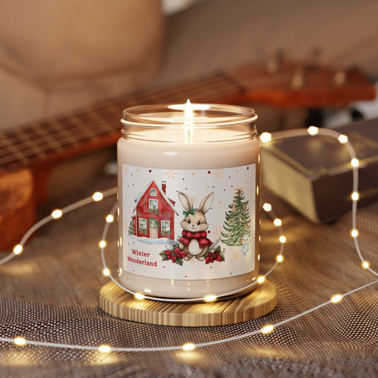 Winter Wonderland Bunny Scented Soy Candle — 9oz Holiday Aromatherapy